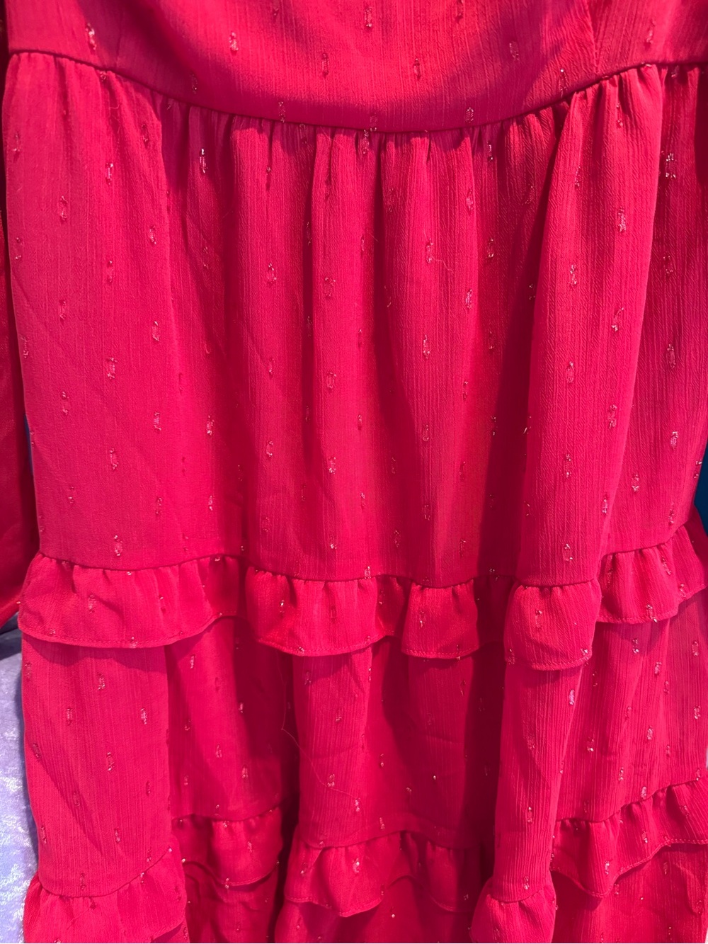 Rewind Red Off-Shoulder Ruffle Dress - Picture 3 of 6